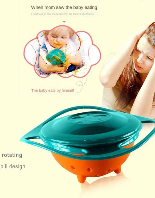 Load image into Gallery viewer, Universal Gyro Bowl Children Rotary Balance Novelty 360° Rotate Spill Proof Feeding Dishes Baby Training Rotary Balance Toy New
