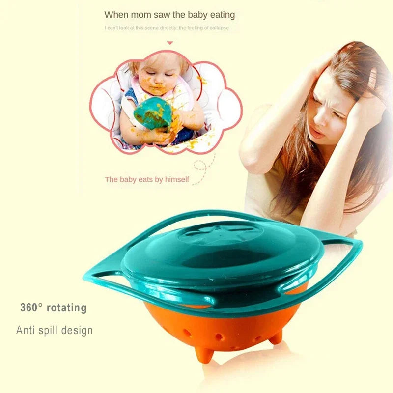 Universal Gyro Bowl Children Rotary Balance Novelty 360° Rotate Spill Proof Feeding Dishes Baby Training Rotary Balance Toy New