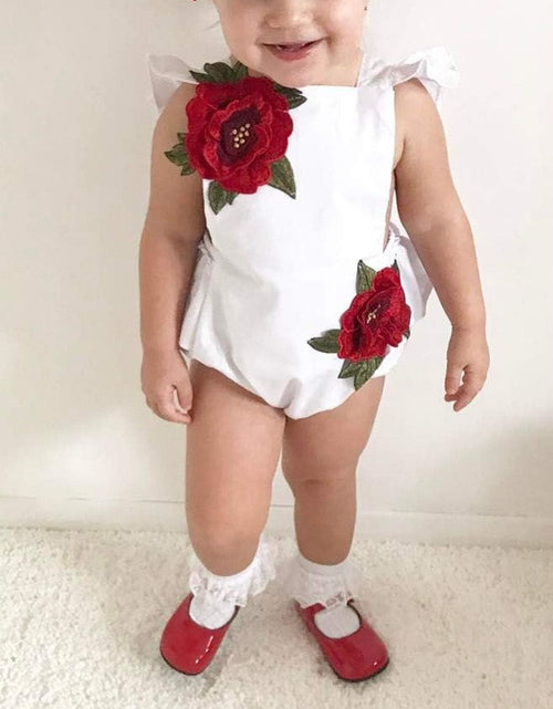 Load image into Gallery viewer, Baby Girls Jumpsuit Newborn Infant Kids Floral Clothes Summer Romper Bodysuit Sundress Outfits
