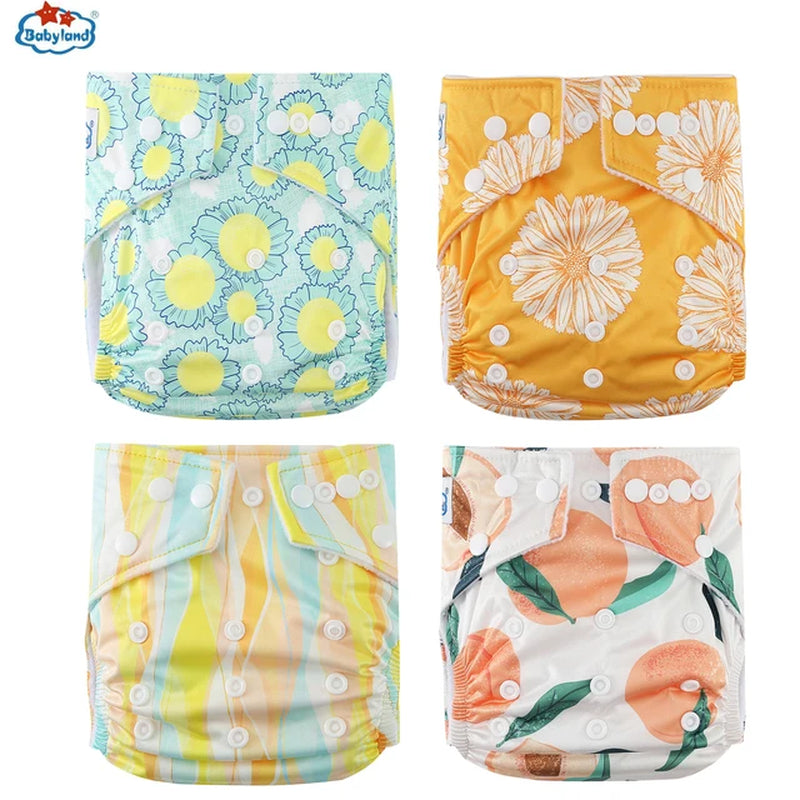 [Babyland] Diapers for Newborn to Kids Ecological Nappy Covers 4 Groups Adjustable Baby Diapers Cloth Diapers Reusable Washable