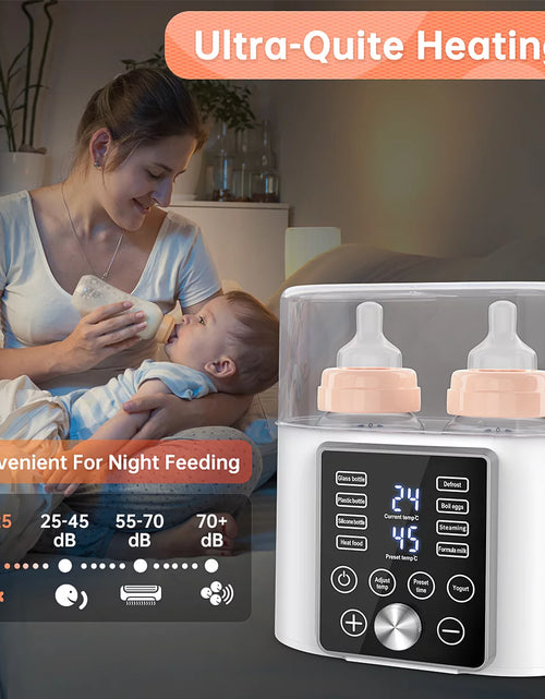 Load image into Gallery viewer, Baby Bottle Warmer, 12-In-1 Babies Fast Bottle Milk Warmer, Double Food Heater Defrost Bpa-Free with Twins, LCD Display, Timer &amp; 24H Temperature Control for Breastmilk &amp; Formula
