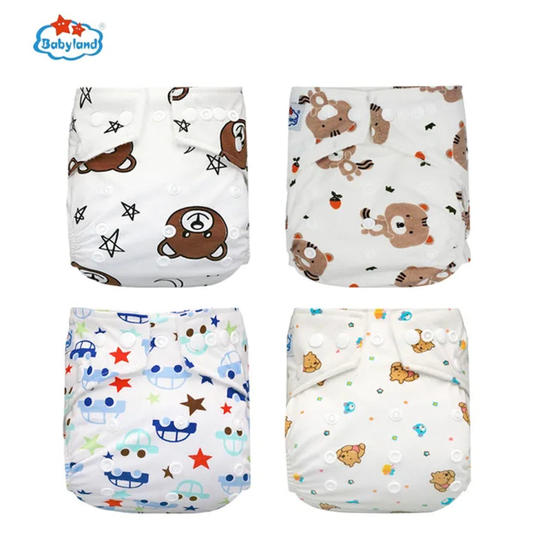 [Babyland] Diapers for Newborn to Kids Ecological Nappy Covers 4 Groups Adjustable Baby Diapers Cloth Diapers Reusable Washable