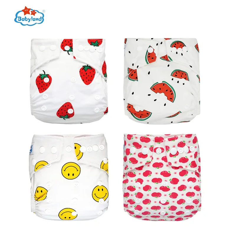 [Babyland] Diapers for Newborn to Kids Ecological Nappy Covers 4 Groups Adjustable Baby Diapers Cloth Diapers Reusable Washable