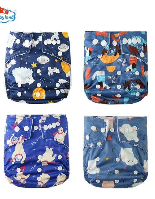 Load image into Gallery viewer, [Babyland] Diapers for Newborn to Kids Ecological Nappy Covers 4 Groups Adjustable Baby Diapers Cloth Diapers Reusable Washable
