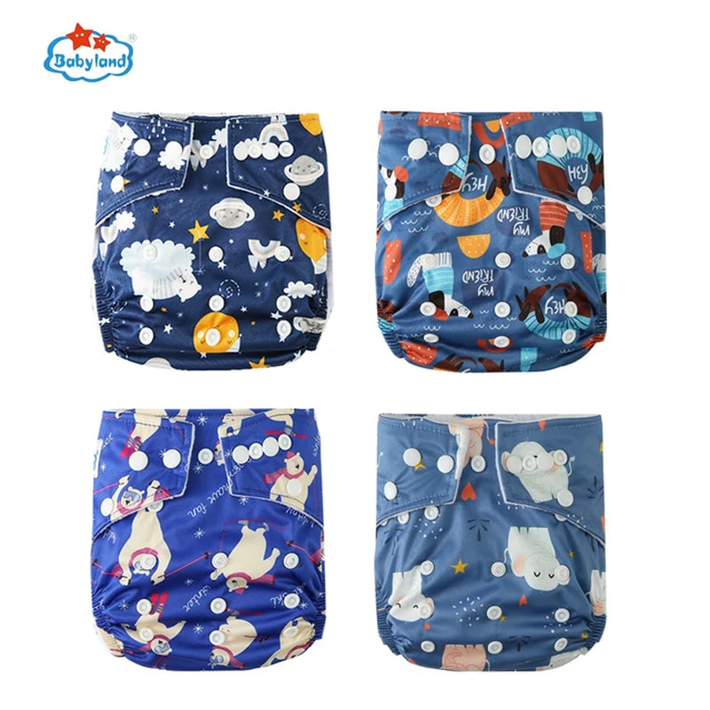 [Babyland] Diapers for Newborn to Kids Ecological Nappy Covers 4 Groups Adjustable Baby Diapers Cloth Diapers Reusable Washable