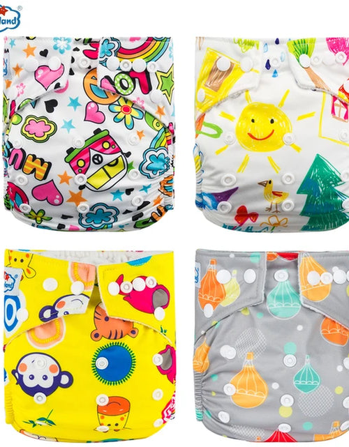 Load image into Gallery viewer, [Babyland] Diapers for Newborn to Kids Ecological Nappy Covers 4 Groups Adjustable Baby Diapers Cloth Diapers Reusable Washable
