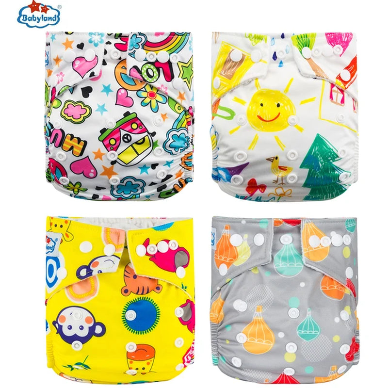 [Babyland] Diapers for Newborn to Kids Ecological Nappy Covers 4 Groups Adjustable Baby Diapers Cloth Diapers Reusable Washable