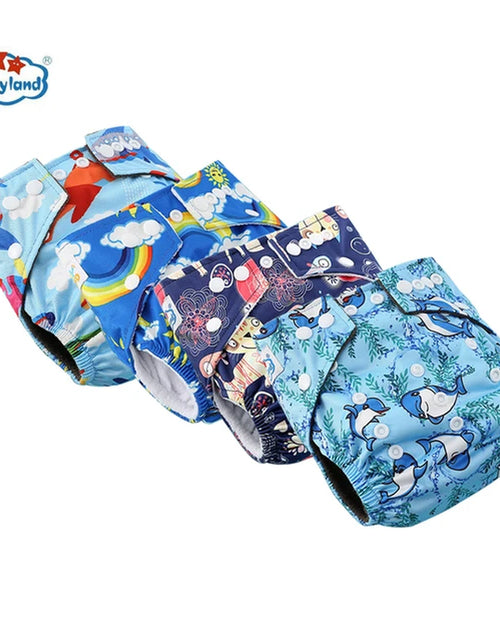 Load image into Gallery viewer, [Babyland] Diapers for Newborn to Kids Ecological Nappy Covers 4 Groups Adjustable Baby Diapers Cloth Diapers Reusable Washable
