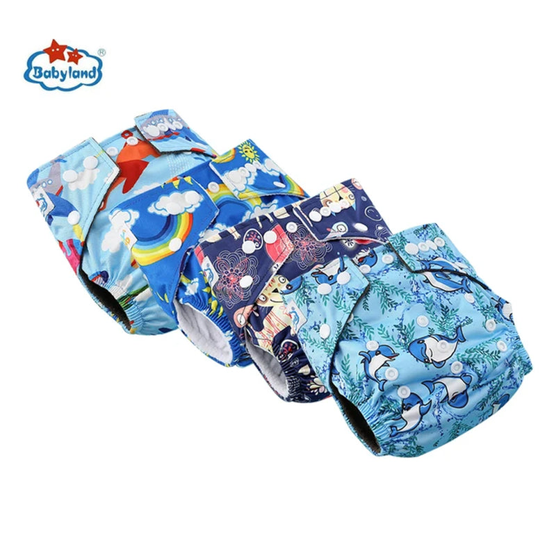 [Babyland] Diapers for Newborn to Kids Ecological Nappy Covers 4 Groups Adjustable Baby Diapers Cloth Diapers Reusable Washable