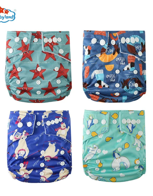 Load image into Gallery viewer, [Babyland] Diapers for Newborn to Kids Ecological Nappy Covers 4 Groups Adjustable Baby Diapers Cloth Diapers Reusable Washable
