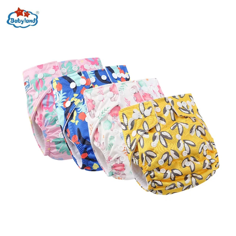 [Babyland] Diapers for Newborn to Kids Ecological Nappy Covers 4 Groups Adjustable Baby Diapers Cloth Diapers Reusable Washable