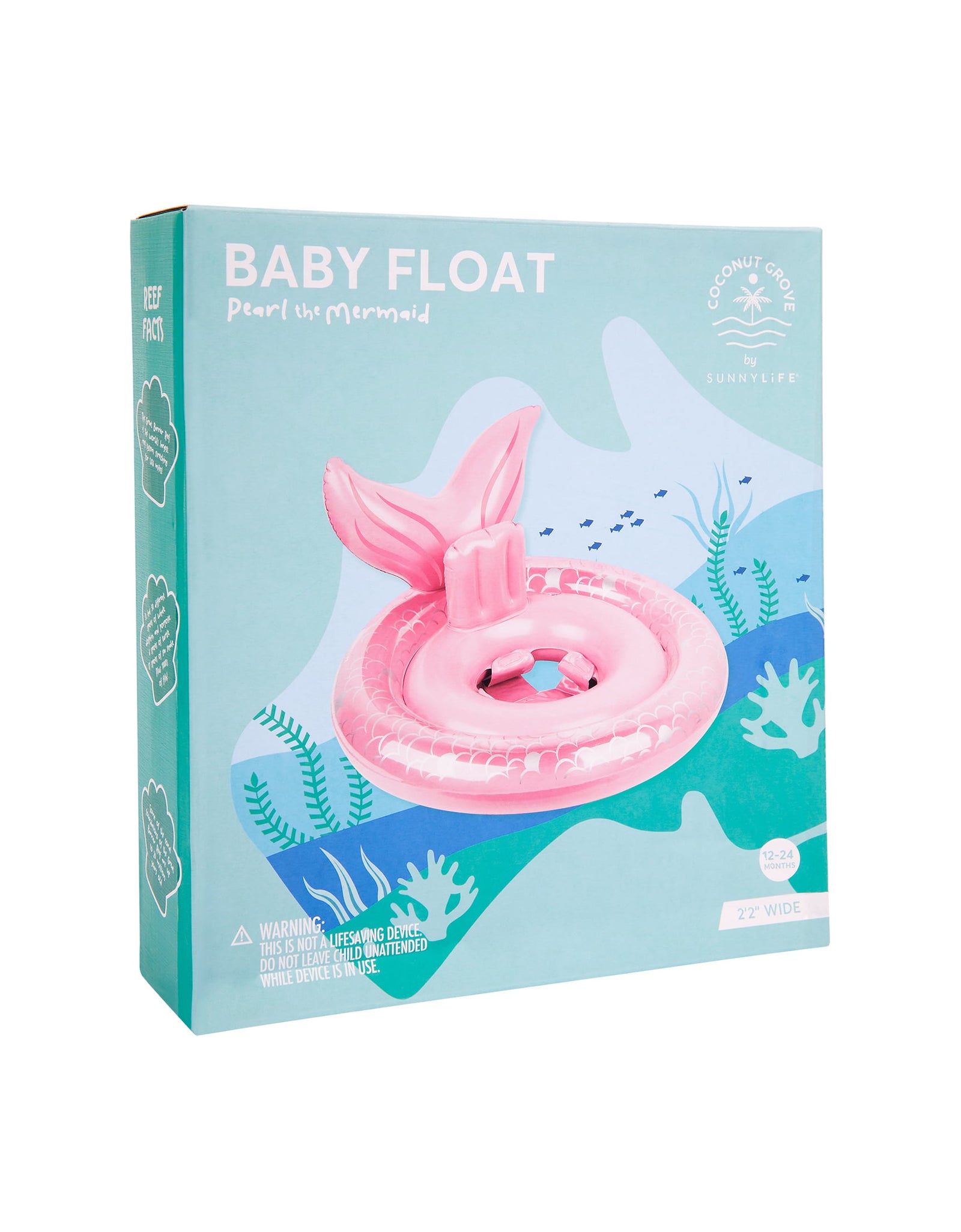 -Baby, Girl Inflatable Pool Float Toy Pearl the Mermaid, Pink-Age 12-24 Months