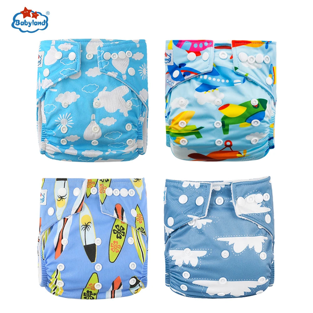 [Babyland] Diapers for Newborn to Kids Ecological Nappy Covers 4 Groups Adjustable Baby Diapers Cloth Diapers Reusable Washable