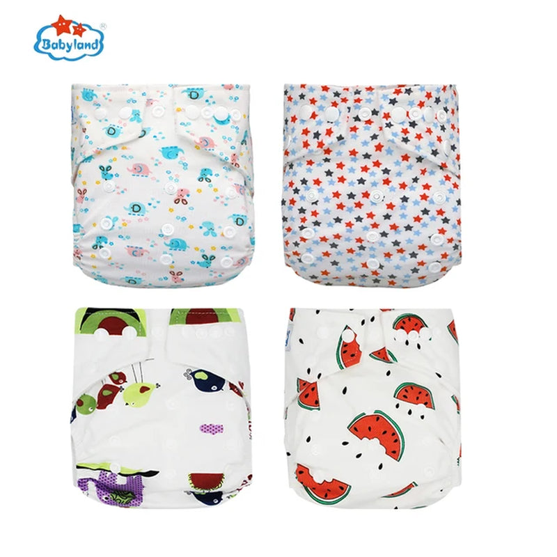 [Babyland] Diapers for Newborn to Kids Ecological Nappy Covers 4 Groups Adjustable Baby Diapers Cloth Diapers Reusable Washable