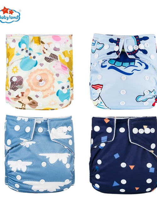 Load image into Gallery viewer, [Babyland] Diapers for Newborn to Kids Ecological Nappy Covers 4 Groups Adjustable Baby Diapers Cloth Diapers Reusable Washable
