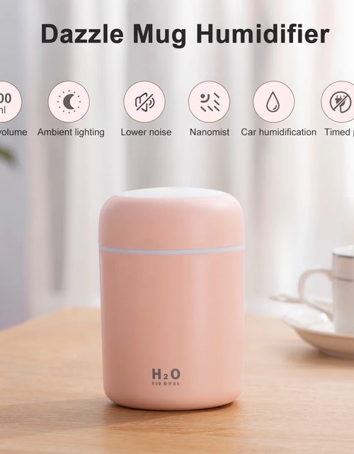 Load image into Gallery viewer, Portable Mini Humidifier,300Ml Small Cool Mist Humidifier,Quiet Humidifier for Car-Black
