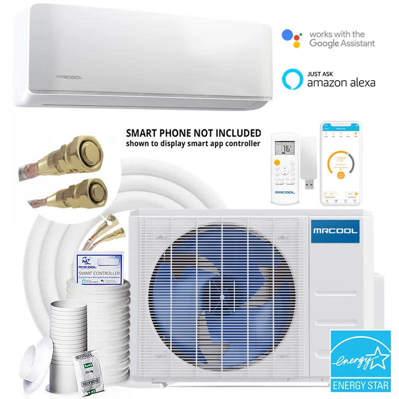 MR COOL 9,000 BTU Ductless Mini Split Air Conditioner with Heater, Remote and Wifi Control.