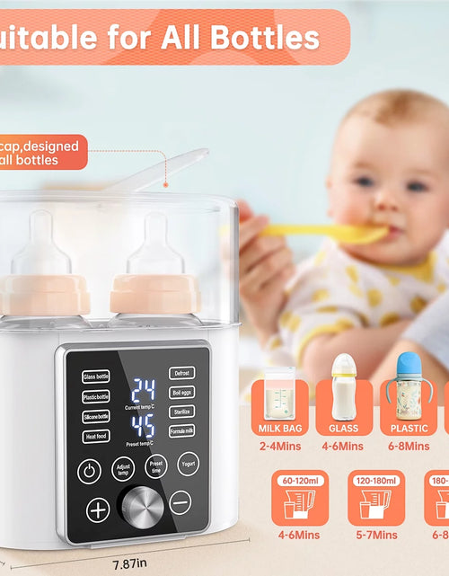 Load image into Gallery viewer, Baby Bottle Warmer, 12-In-1 Babies Fast Bottle Milk Warmer, Double Food Heater Defrost Bpa-Free with Twins, LCD Display, Timer &amp; 24H Temperature Control for Breastmilk &amp; Formula
