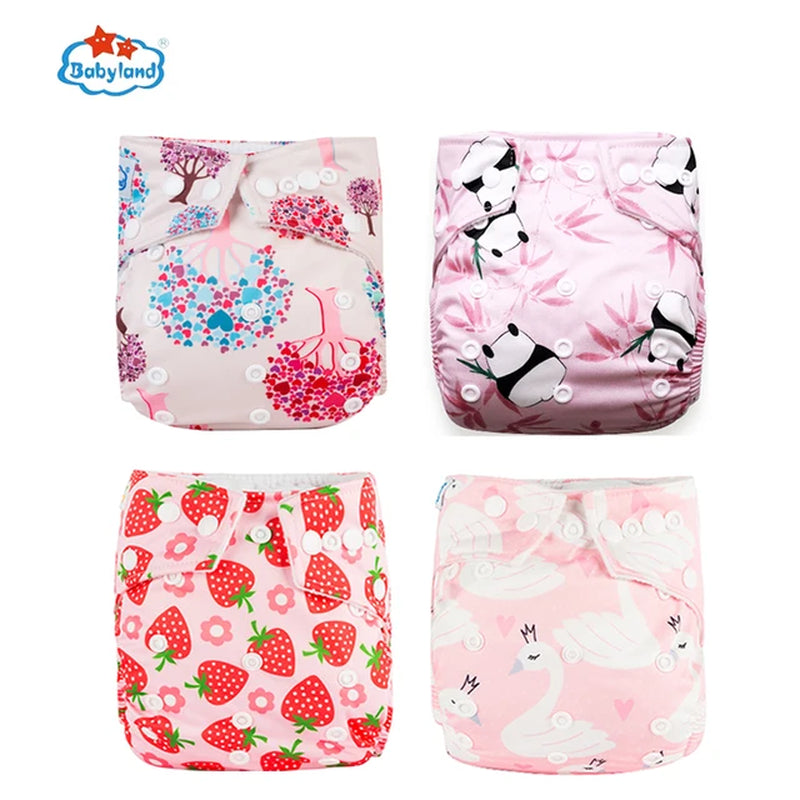 [Babyland] Diapers for Newborn to Kids Ecological Nappy Covers 4 Groups Adjustable Baby Diapers Cloth Diapers Reusable Washable