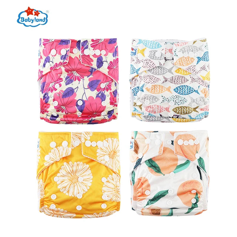 [Babyland] Diapers for Newborn to Kids Ecological Nappy Covers 4 Groups Adjustable Baby Diapers Cloth Diapers Reusable Washable