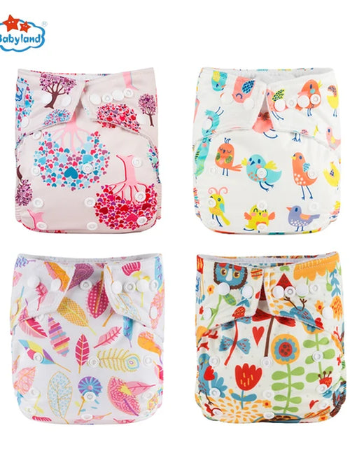 Load image into Gallery viewer, [Babyland] Diapers for Newborn to Kids Ecological Nappy Covers 4 Groups Adjustable Baby Diapers Cloth Diapers Reusable Washable
