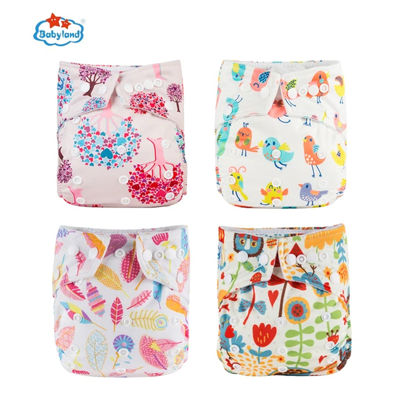 [Babyland] Diapers for Newborn to Kids Ecological Nappy Covers 4 Groups Adjustable Baby Diapers Cloth Diapers Reusable Washable