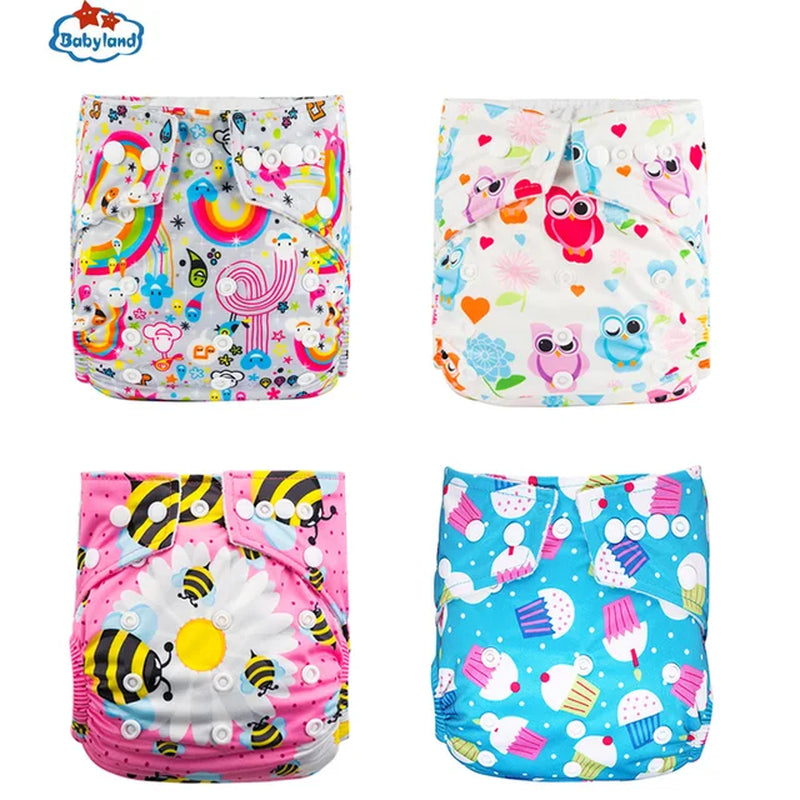 [Babyland] Diapers for Newborn to Kids Ecological Nappy Covers 4 Groups Adjustable Baby Diapers Cloth Diapers Reusable Washable