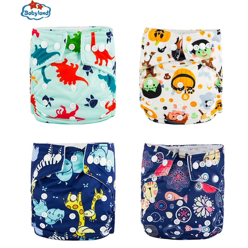 [Babyland] Diapers for Newborn to Kids Ecological Nappy Covers 4 Groups Adjustable Baby Diapers Cloth Diapers Reusable Washable