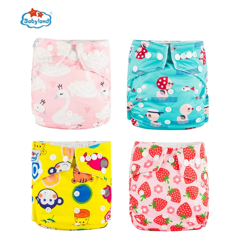 [Babyland] Diapers for Newborn to Kids Ecological Nappy Covers 4 Groups Adjustable Baby Diapers Cloth Diapers Reusable Washable