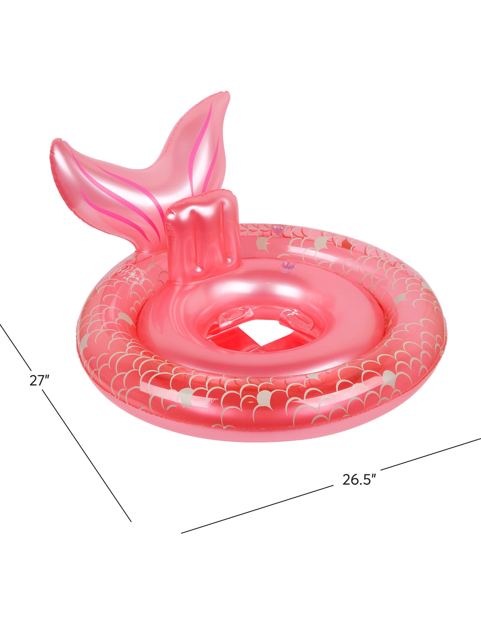 -Baby, Girl Inflatable Pool Float Toy Pearl the Mermaid, Pink-Age 12-24 Months