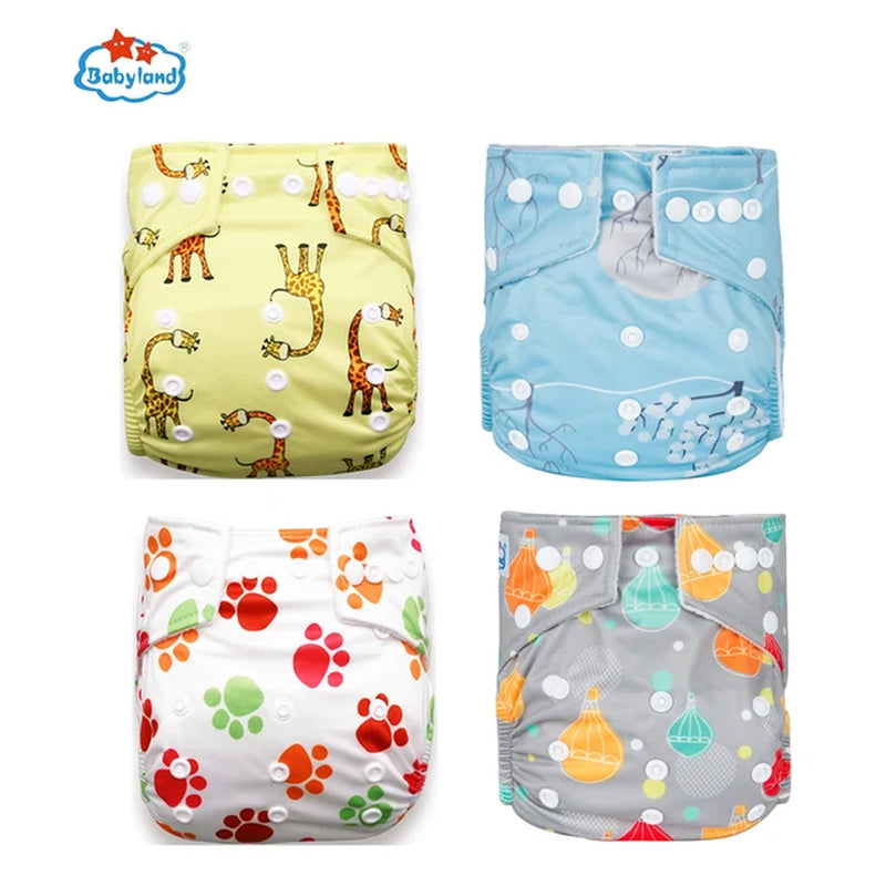 [Babyland] Diapers for Newborn to Kids Ecological Nappy Covers 4 Groups Adjustable Baby Diapers Cloth Diapers Reusable Washable