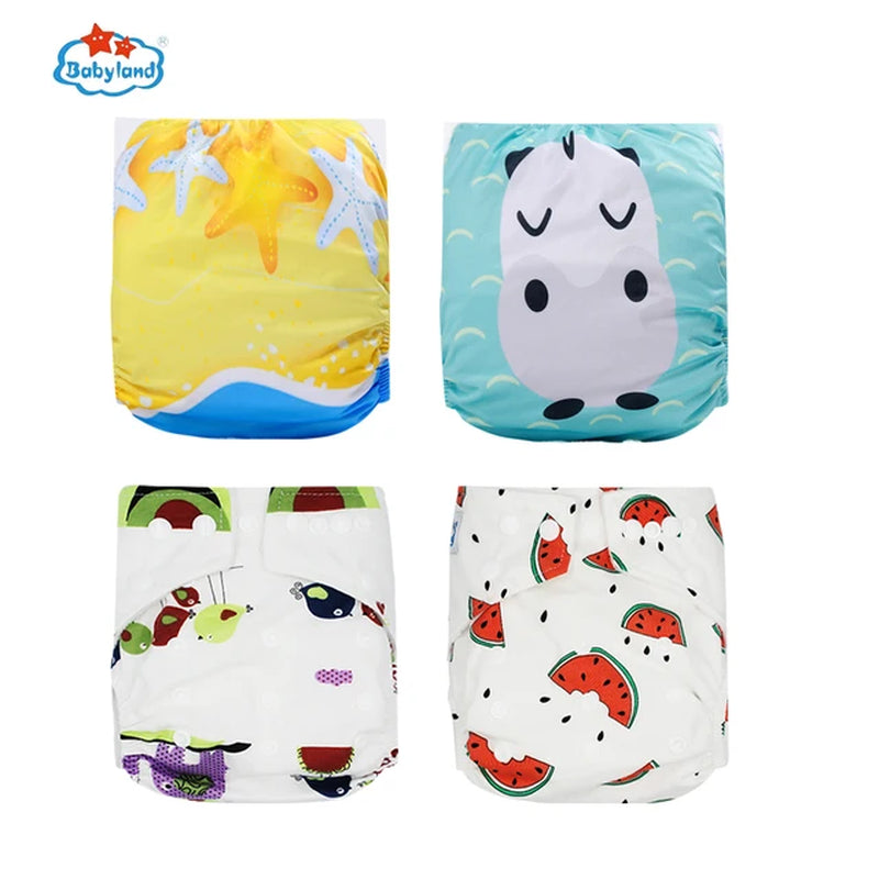 [Babyland] Diapers for Newborn to Kids Ecological Nappy Covers 4 Groups Adjustable Baby Diapers Cloth Diapers Reusable Washable