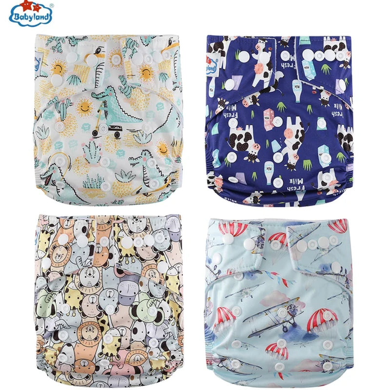 [Babyland] Diapers for Newborn to Kids Ecological Nappy Covers 4 Groups Adjustable Baby Diapers Cloth Diapers Reusable Washable