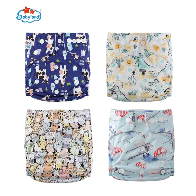 [Babyland] Diapers for Newborn to Kids Ecological Nappy Covers 4 Groups Adjustable Baby Diapers Cloth Diapers Reusable Washable