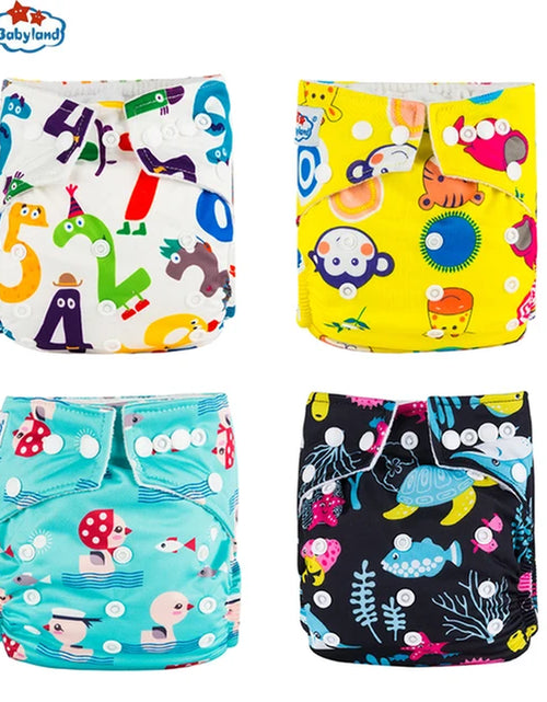 Load image into Gallery viewer, [Babyland] Diapers for Newborn to Kids Ecological Nappy Covers 4 Groups Adjustable Baby Diapers Cloth Diapers Reusable Washable
