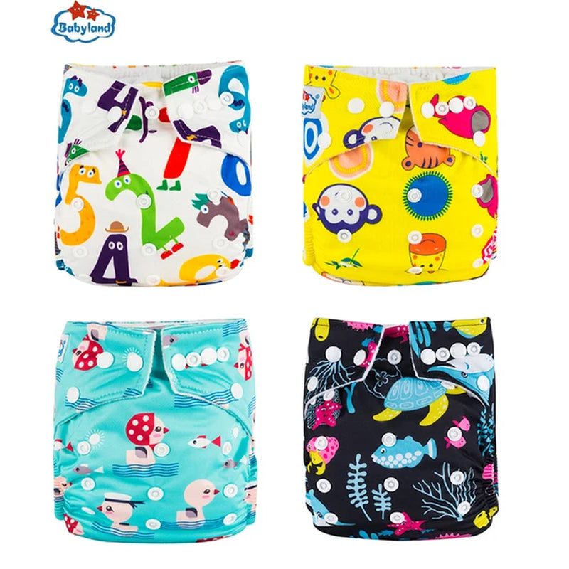 [Babyland] Diapers for Newborn to Kids Ecological Nappy Covers 4 Groups Adjustable Baby Diapers Cloth Diapers Reusable Washable