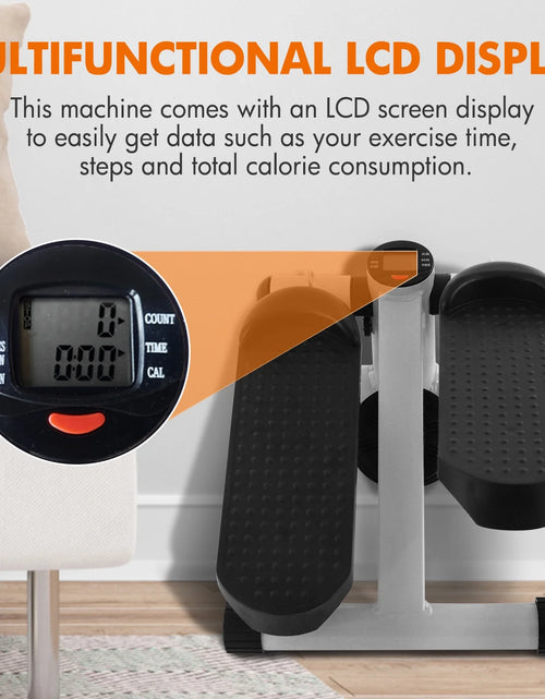 Load image into Gallery viewer, Steppers for Exercise, Stair Stepper with Resistance Bands, Mini Stepper Health &amp; Fitness Stepper with LCD Monitor White
