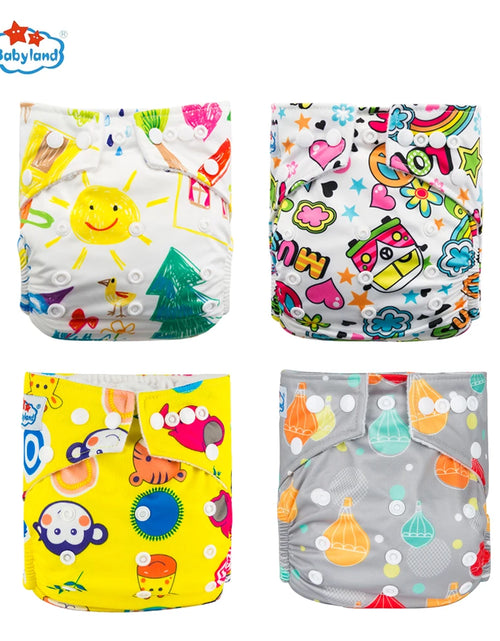 Load image into Gallery viewer, [Babyland] Diapers for Newborn to Kids Ecological Nappy Covers 4 Groups Adjustable Baby Diapers Cloth Diapers Reusable Washable
