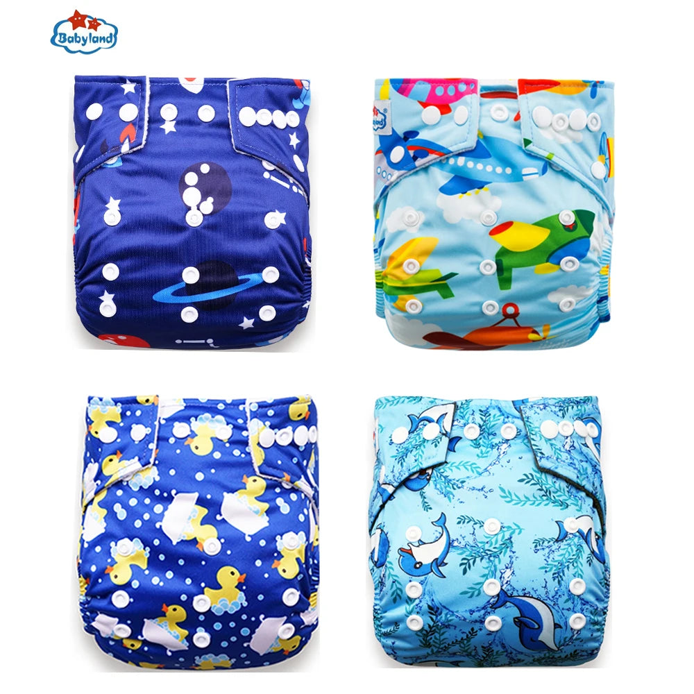 [Babyland] Diapers for Newborn to Kids Ecological Nappy Covers 4 Groups Adjustable Baby Diapers Cloth Diapers Reusable Washable