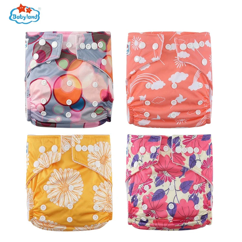 [Babyland] Diapers for Newborn to Kids Ecological Nappy Covers 4 Groups Adjustable Baby Diapers Cloth Diapers Reusable Washable