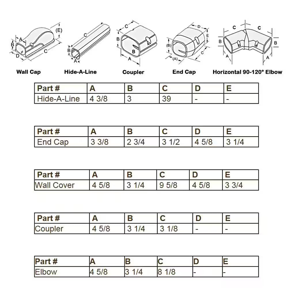 4 In. X 14 Ft. Cover Kit for Air Conditioner and Heat Pump Line Sets - Ductless Mini Split or Central