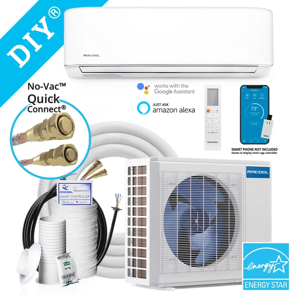 DIY 12000 BTU Ductless Mini Split Air Conditioner & Heat Pump - Energy Star 115V