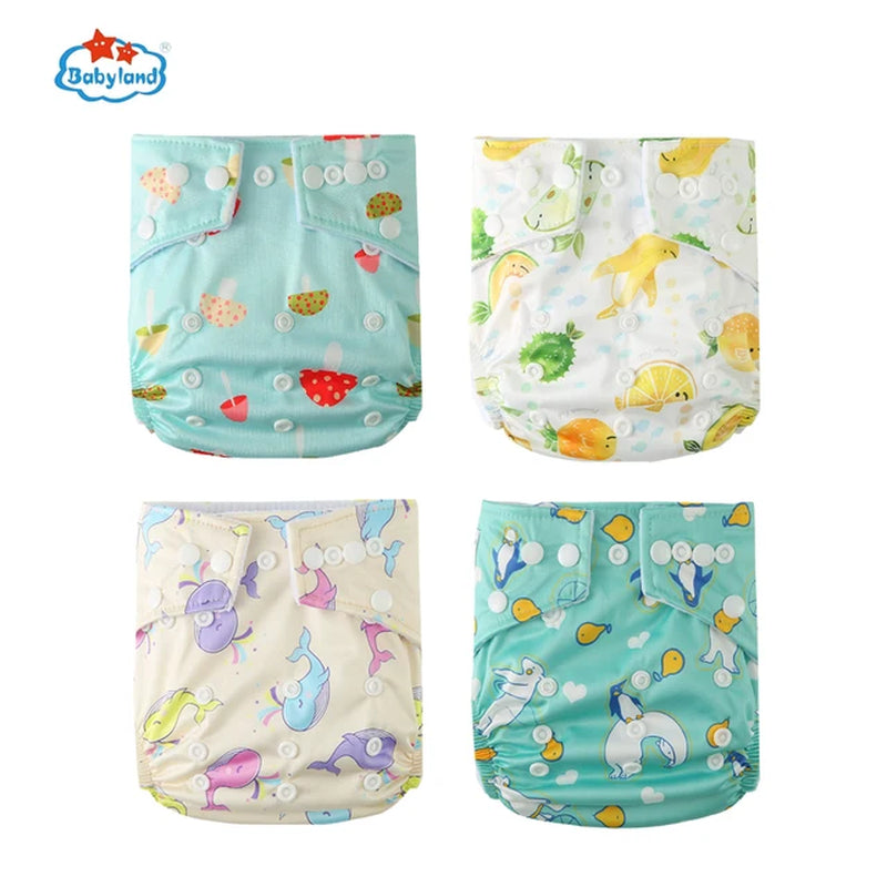 [Babyland] Diapers for Newborn to Kids Ecological Nappy Covers 4 Groups Adjustable Baby Diapers Cloth Diapers Reusable Washable