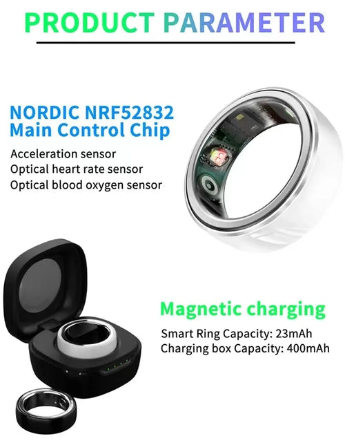 Load image into Gallery viewer, 2024 New NFC Smart Ring Men Sports Fitness Tracker Women Waterproof Sports Fitness Smart Ring for Android IOS PK R1 Lovers+Box
