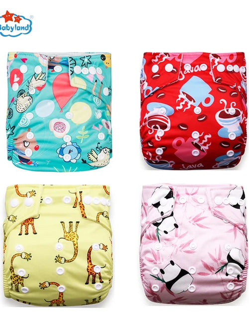 Load image into Gallery viewer, [Babyland] Diapers for Newborn to Kids Ecological Nappy Covers 4 Groups Adjustable Baby Diapers Cloth Diapers Reusable Washable
