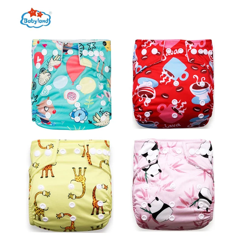 [Babyland] Diapers for Newborn to Kids Ecological Nappy Covers 4 Groups Adjustable Baby Diapers Cloth Diapers Reusable Washable