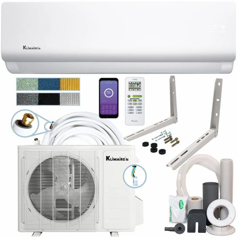 12000 BTU Wi-Fi Connected Ductless Mini Split Air Conditioner for 550 Square Feet with Heater and Remote Included